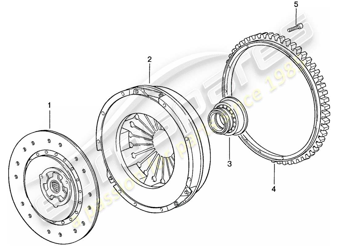 porsche 1989 (944) kupplung teilediagramm