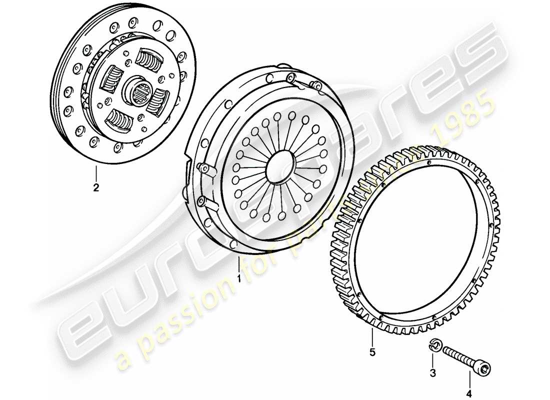 porsche 1986 (911) kupplung teilediagramm