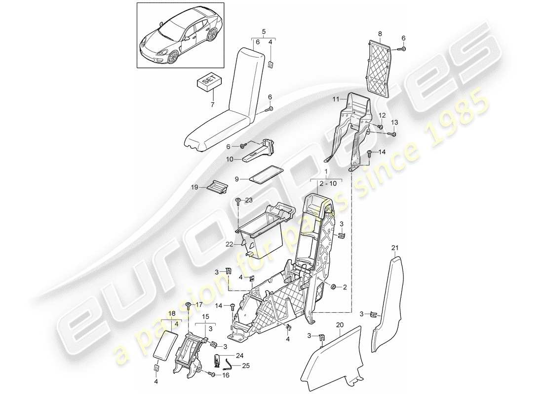 porsche 2012 (panamera 970) center console ersatzteildiagramm
