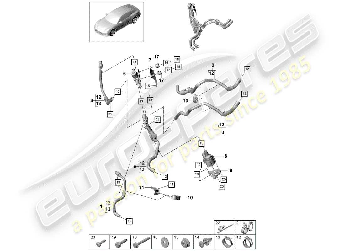 porsche 2020 (panamera 971-1) heizung teilediagramm