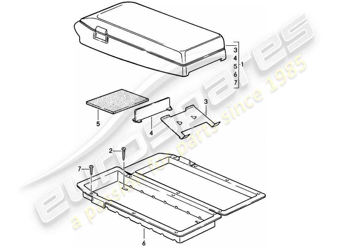 porsche 1986 (924s) kassettenhalter ersatzteildiagramm
