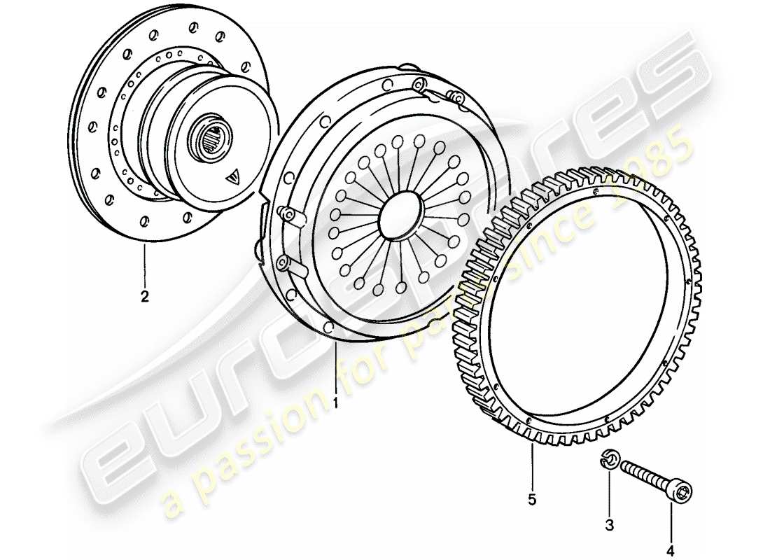 porsche 1987 (911) kupplung teilediagramm
