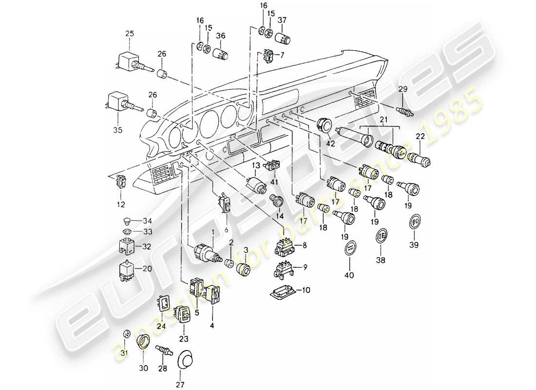 porsche 1990 (964) switch-ersatzteildiagramm