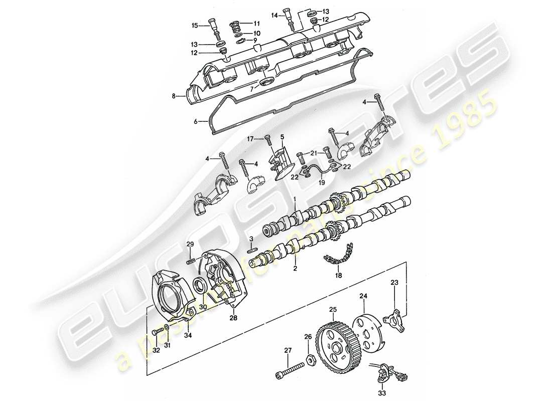 porsche 1990 (944) nockenwelle teilediagramm