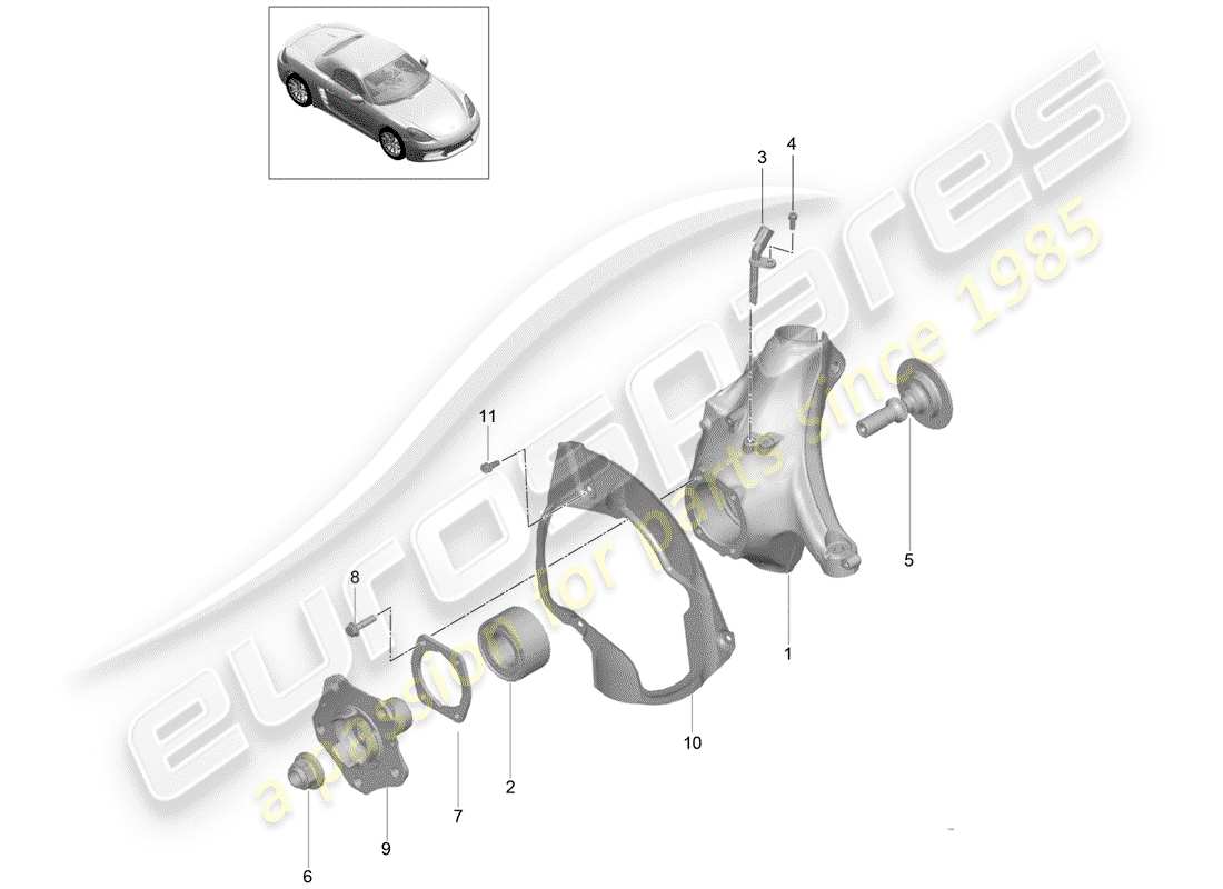porsche 2017 (718 boxster) radträger ersatzteildiagramm