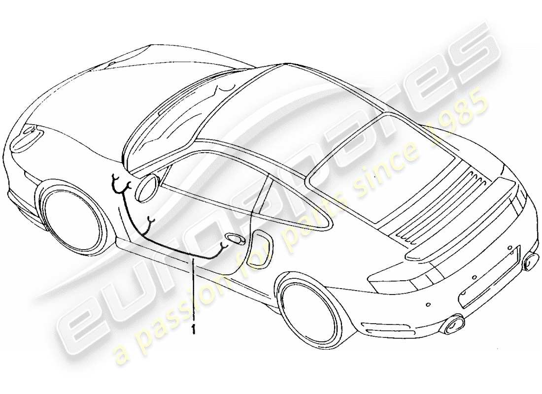 porsche 2005 (996 turbo / gt2) kabelbäume - fahrertür - beifahrertür - cabrioverdecksteuerung - hilfsrahmen ersatzteildiagramm