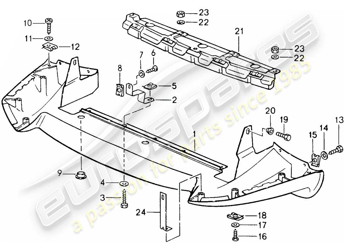 porsche 1993 (928) spoiler teilediagramm