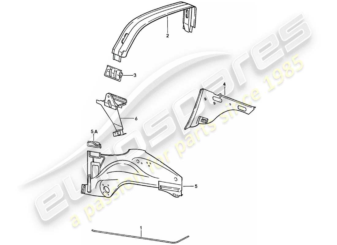 porsche 1983 (911) innenblech teilediagramm