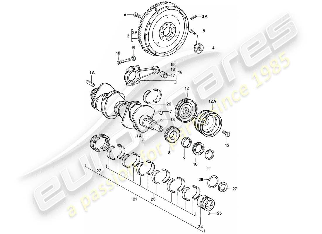 porsche 1984 (911) kurbelwelle teilediagramm