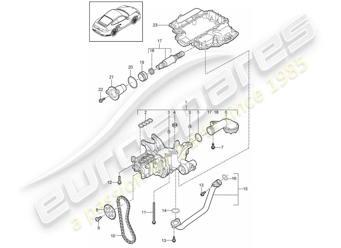porsche 2012 (997-2 turbo / gt2 rs) ölpumpe ersatzteildiagramm