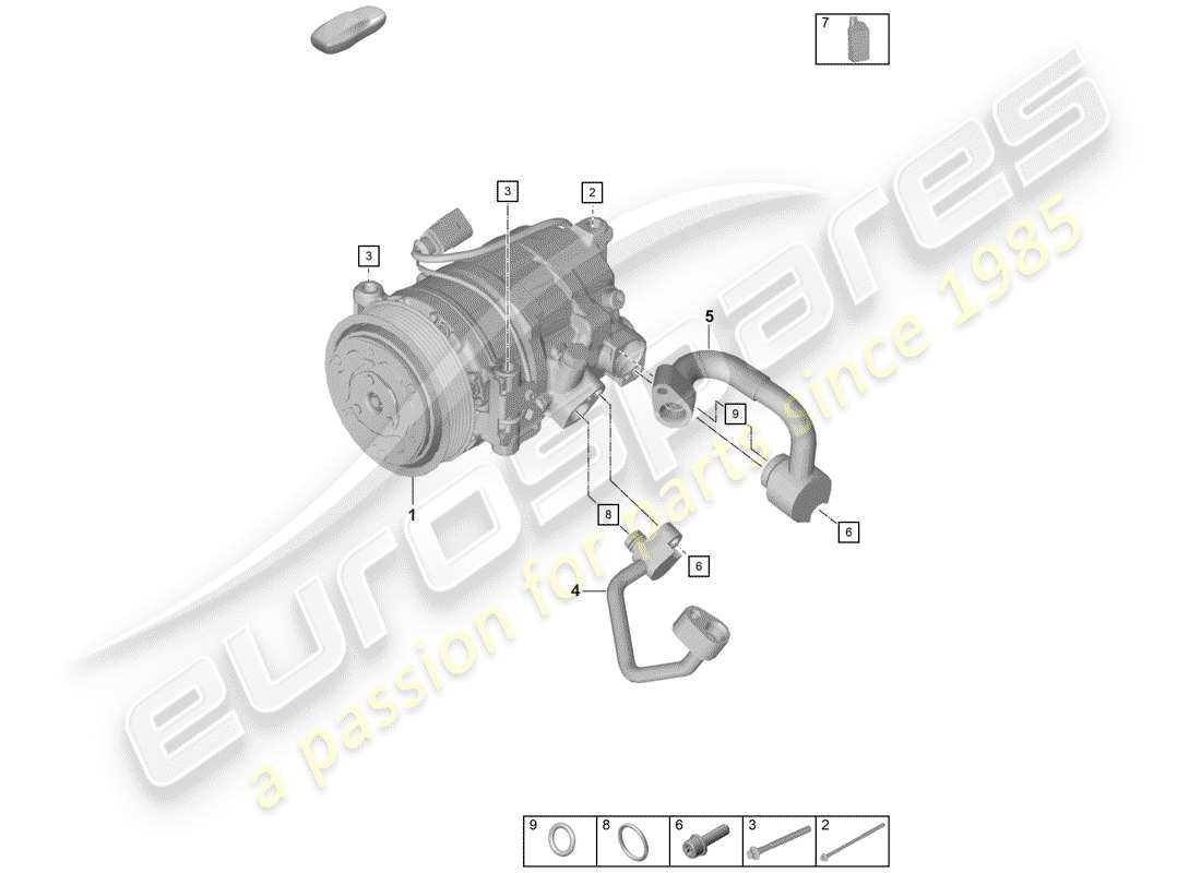 porsche 2019 (718 boxster spyder) kompressor teilediagramm