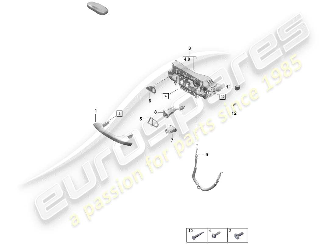 porsche 2020 (718 boxster spyder) türgriff, aussen teilediagramm