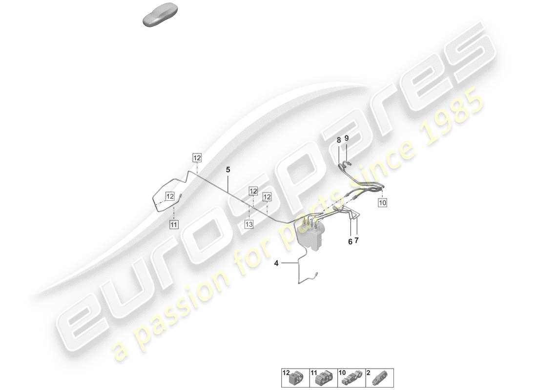 porsche 2020 (992-1) bremsleitung ersatzteildiagramm