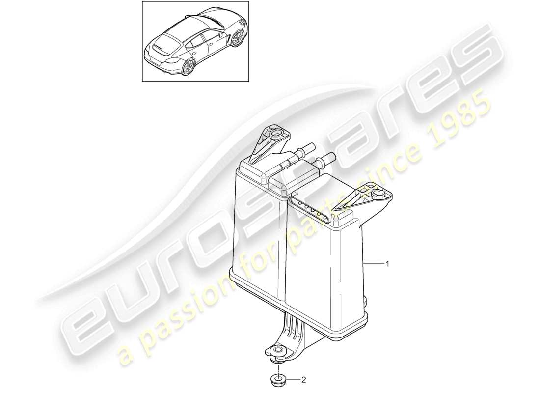 porsche 2010 (cayenne e1 9pa) aktivkohlebehälter teilediagramm
