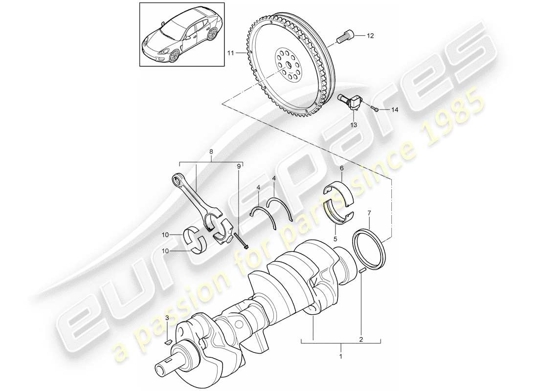 porsche 2015 (panamera 970) kurbelwelle teilediagramm