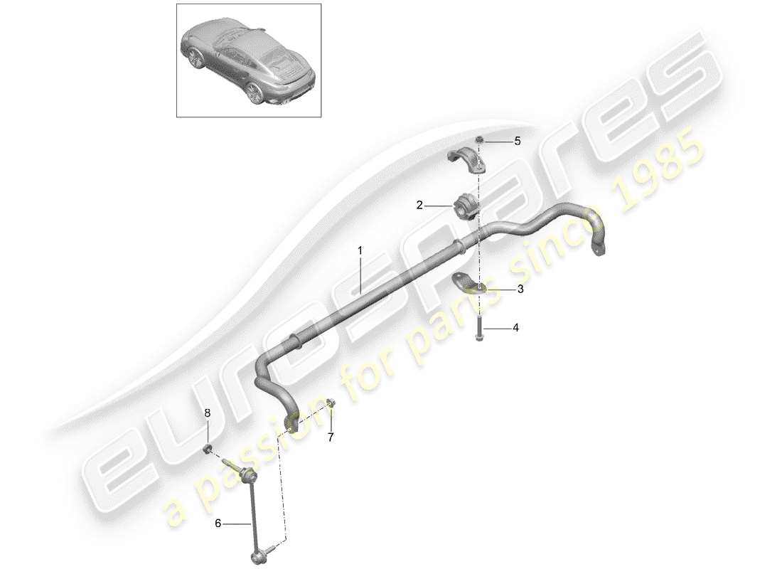 porsche 2015 (991-1 turbo) stabilisator teilediagramm