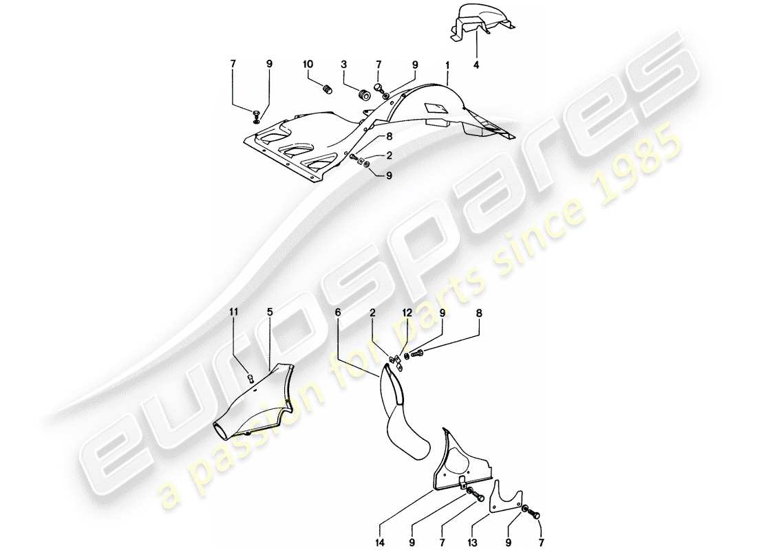 porsche 1976 (914) luftkanal teilediagramm
