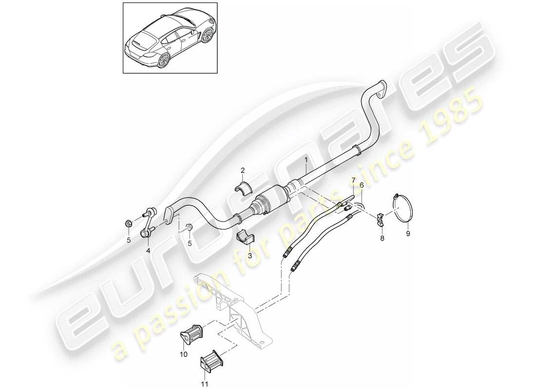 porsche 2016 (panamera 970) stabilisator - ersatzteildiagramm