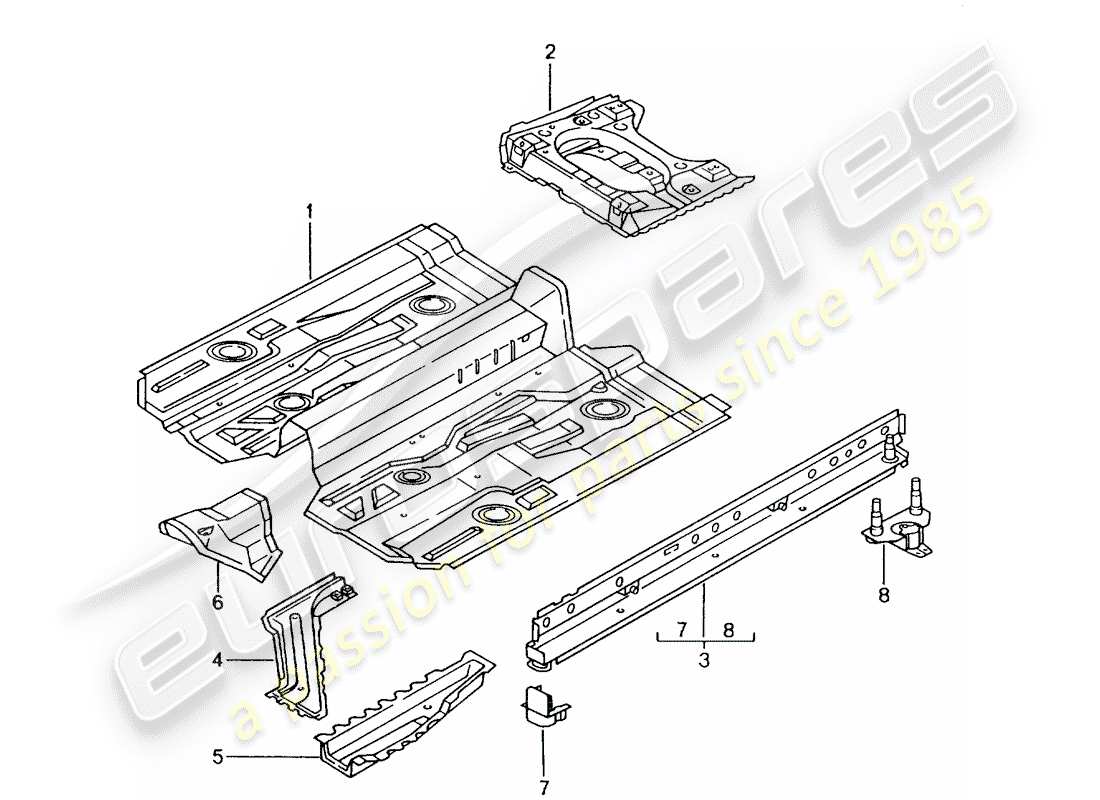 porsche 2005 (996 gt3) floor-teilediagramm