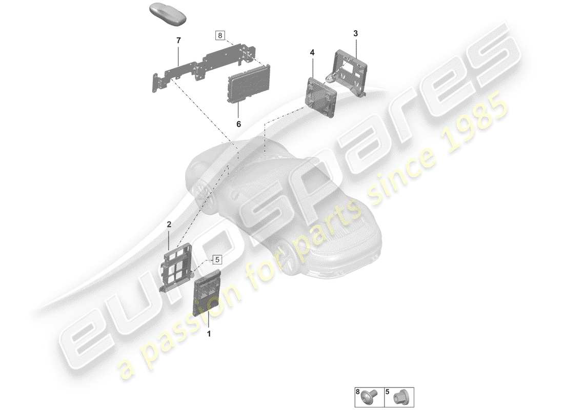 porsche 2019 (992-1) steuergeräte ersatzteildiagramm