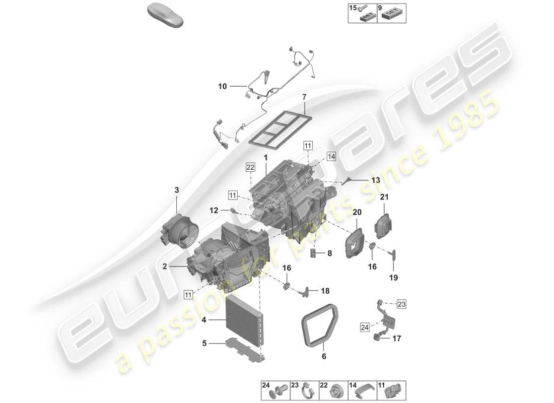 porsche 2020 (992-1) klimaanlage teilediagramm