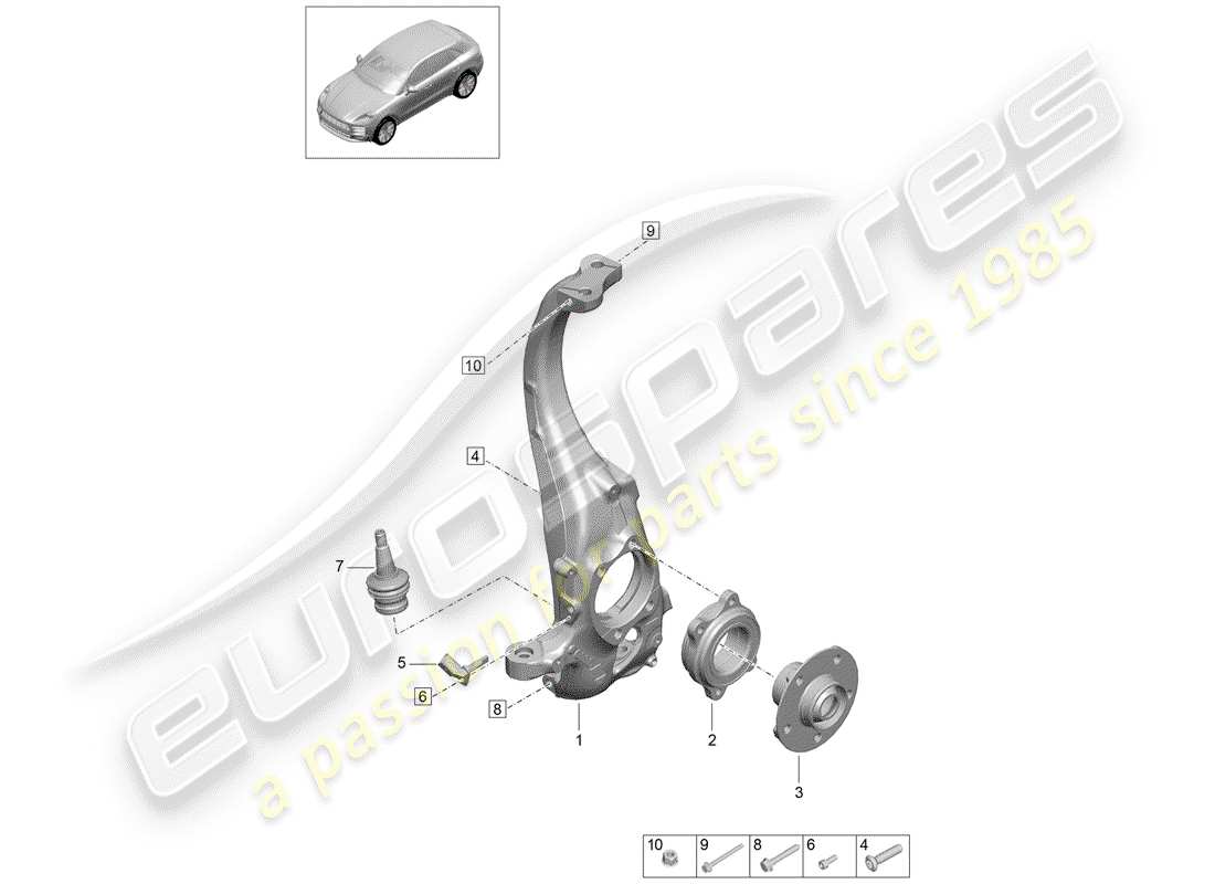 porsche 2020 (macan) drehkupplung ersatzteildiagramm