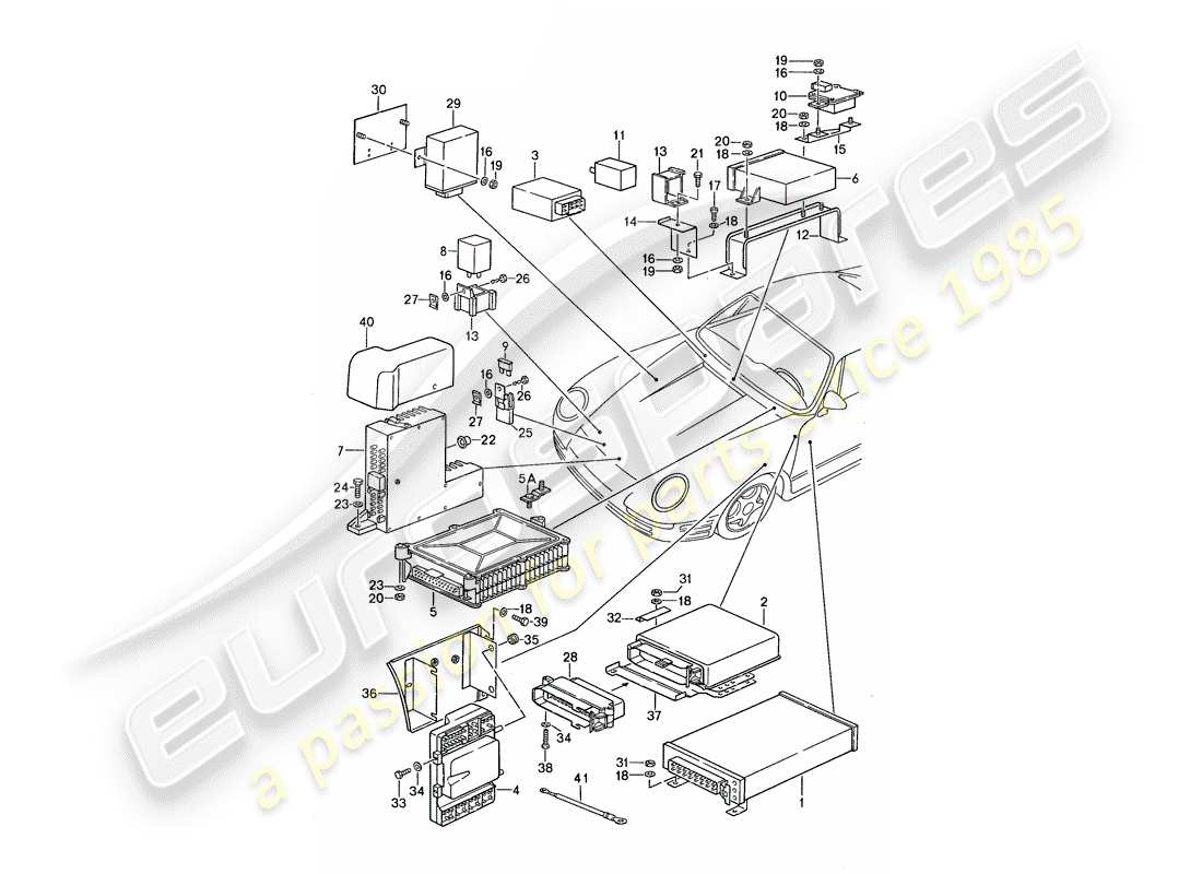 porsche 1987 (959) steuergeräte ersatzteildiagramm