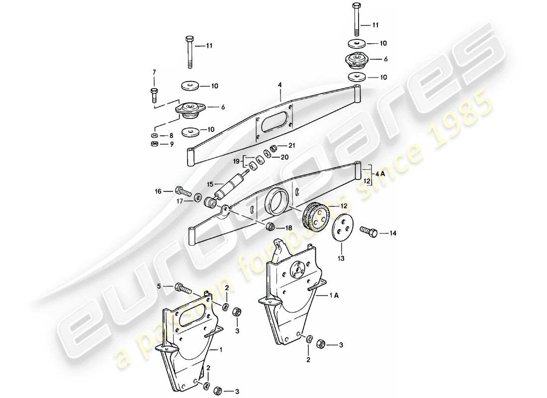 porsche 1980 (911) motoraufhängung teilediagramm