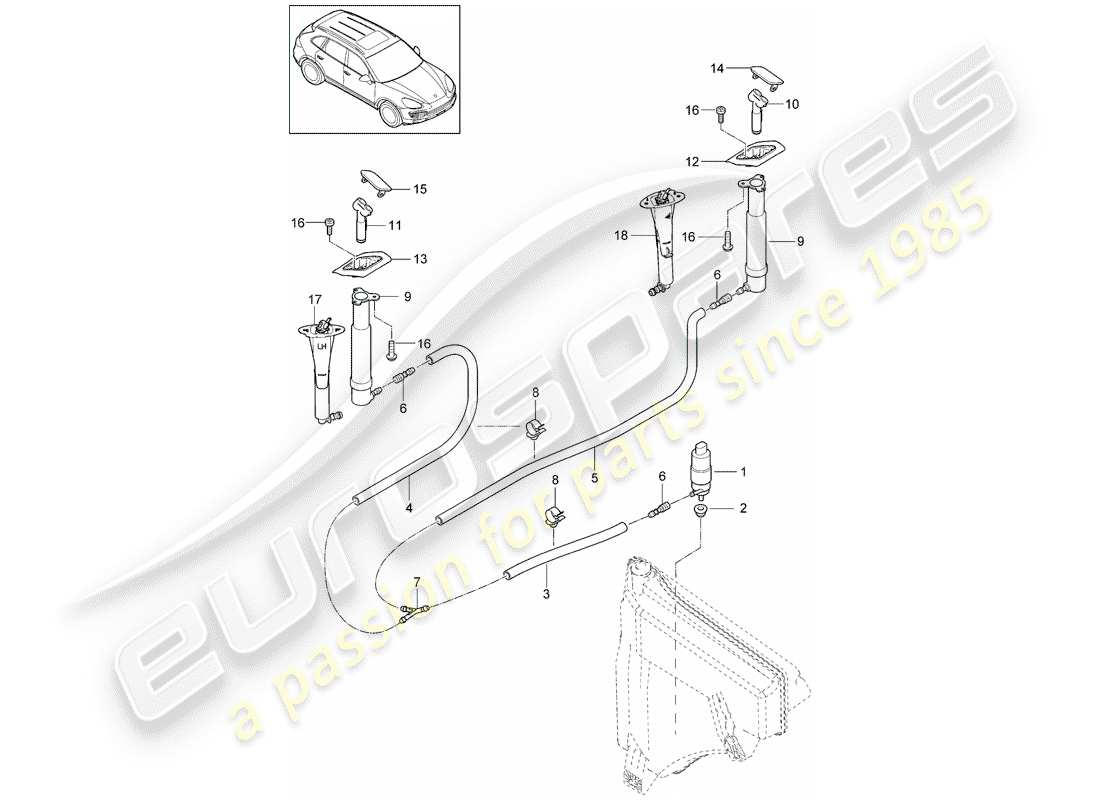 porsche 2012 (cayenne e2 92a) scheibe teilediagramm