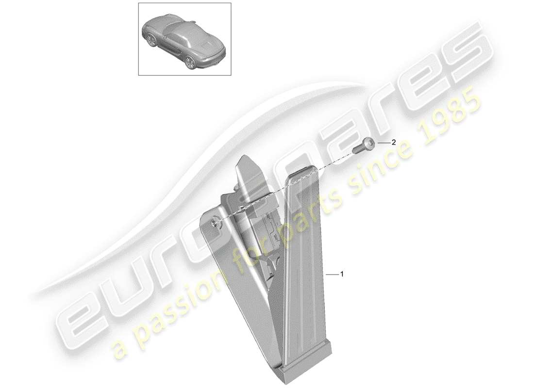 porsche 2015 (981 boxster) pedale teilediagramm