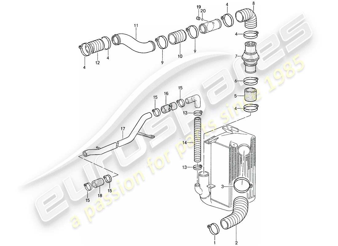 porsche 1988 (959) aufladung 2 ersatzteildiagramm