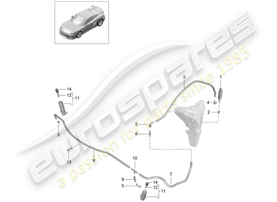 porsche 2016 (981 cayman gt4) scheibe teilediagramm