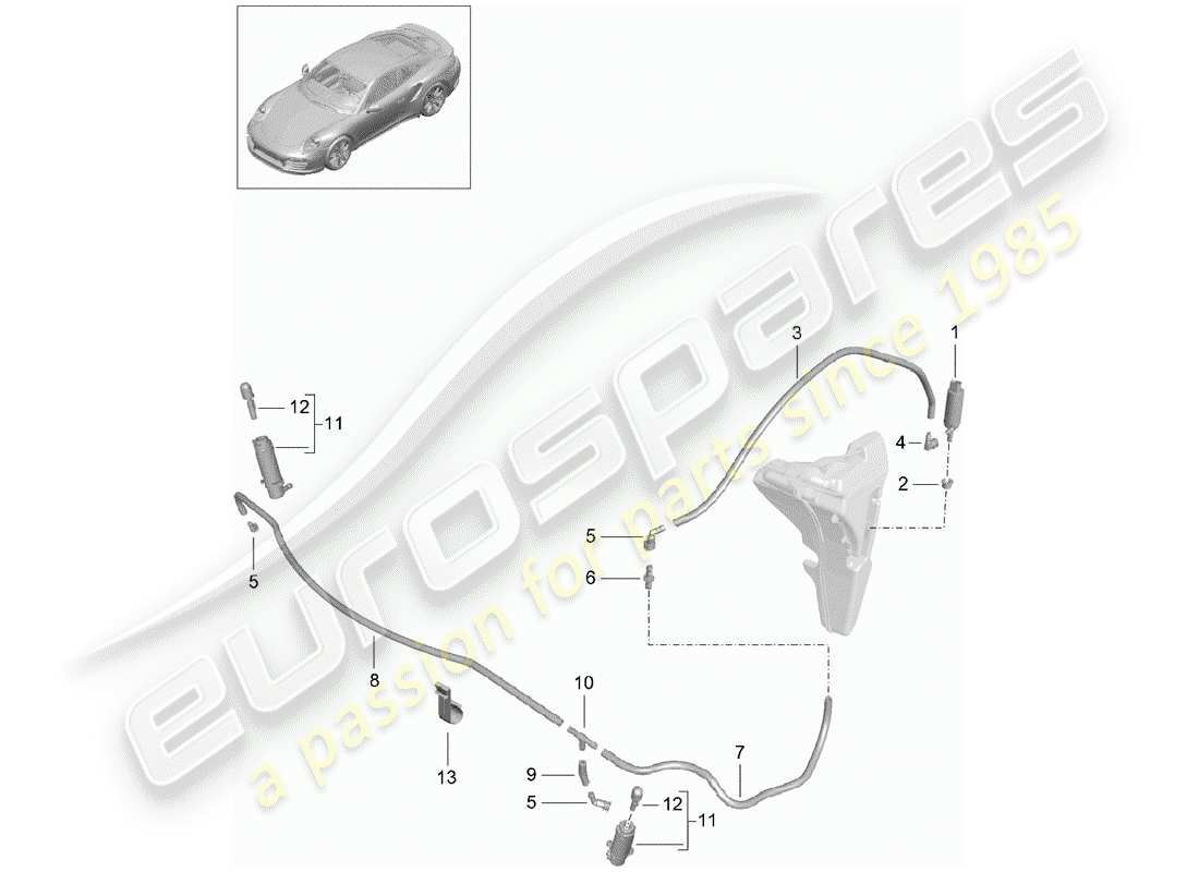 porsche 2019 (991-2 turbo) scheibe teilediagramm