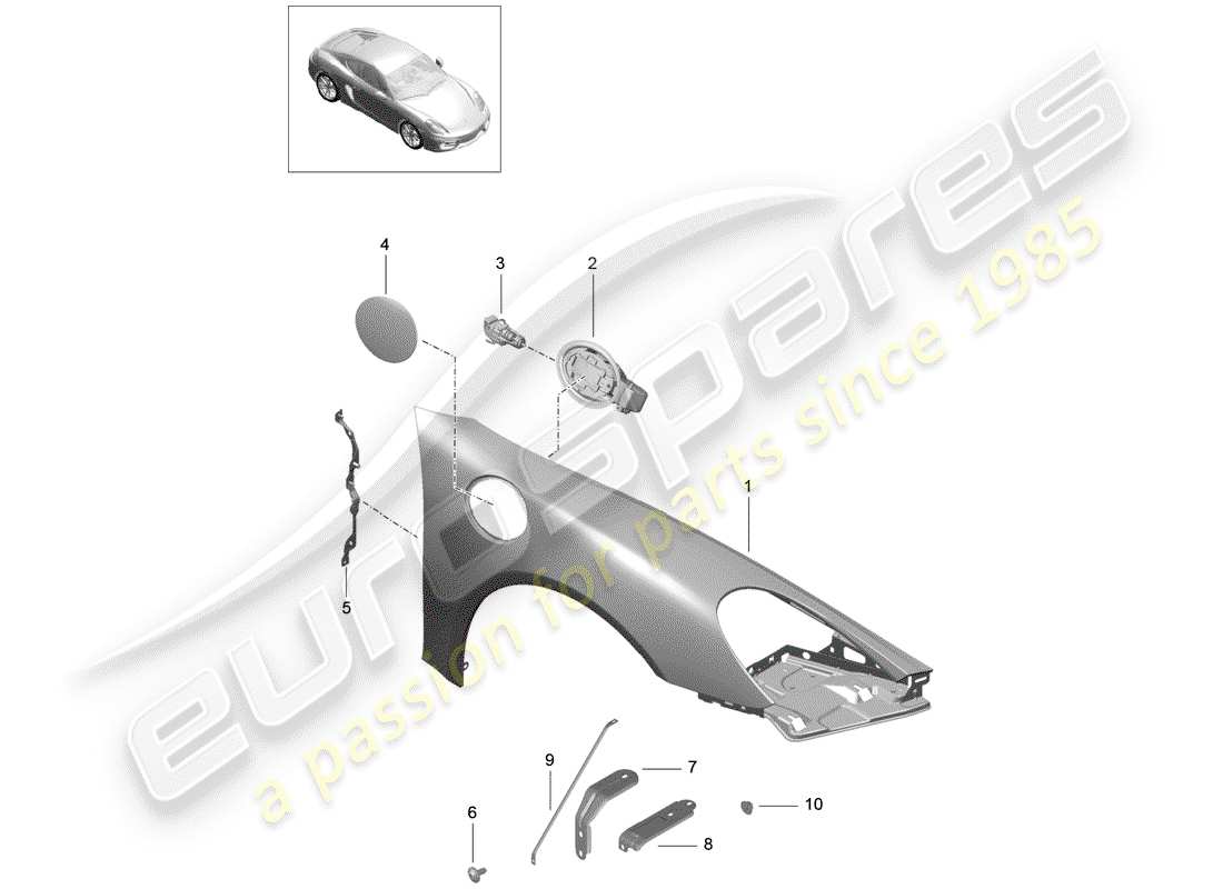 porsche 2015 (981 cayman) fender-teilediagramm