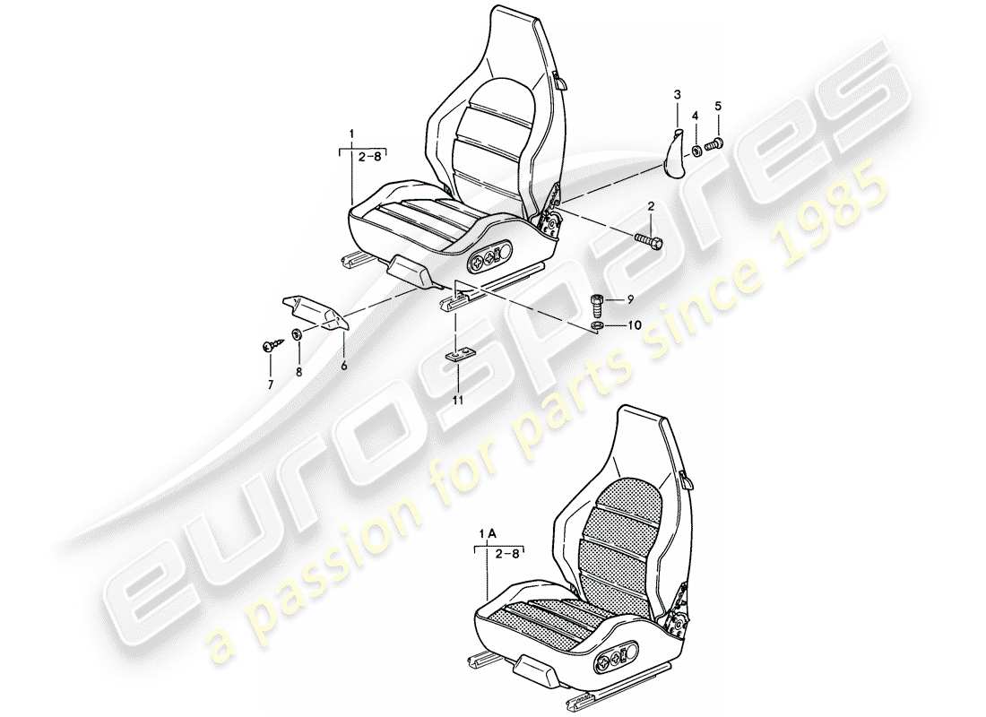 porsche 1986 (928) sportsitz - elektrisch verstellbar - d - mj 1985>> ersatzteildiagramm