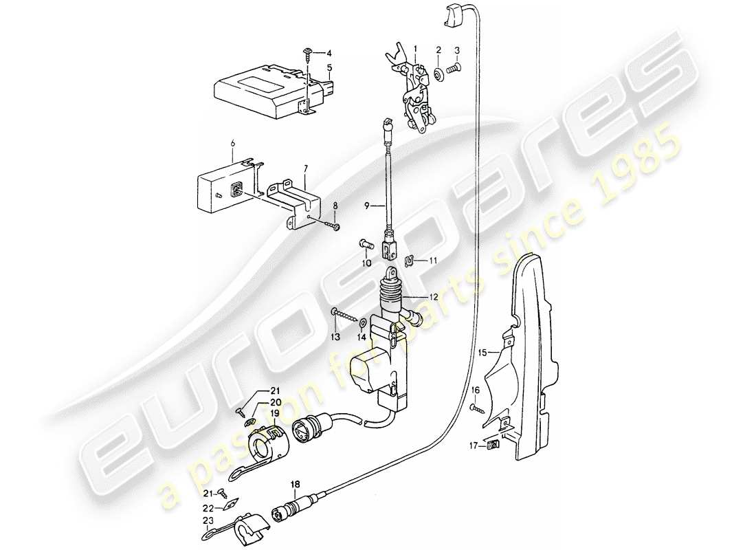 porsche 1992 (964) zentralverriegelungssystem ersatzteildiagramm