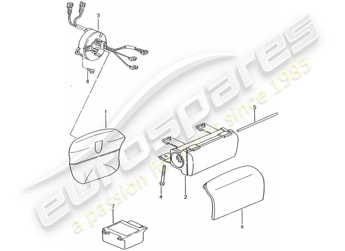 porsche 2000 (996) airbag-teilediagramm