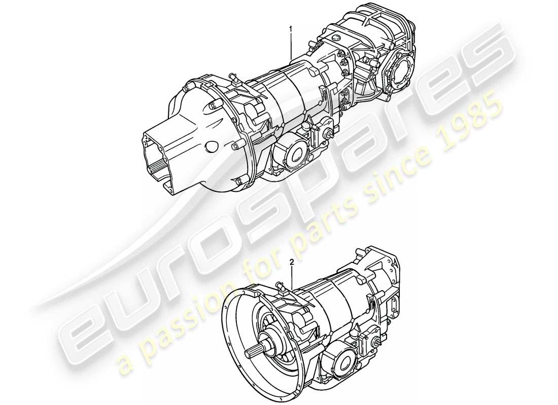porsche 1982 (928) ersatzgetriebe - automatikgetriebe teilediagramm