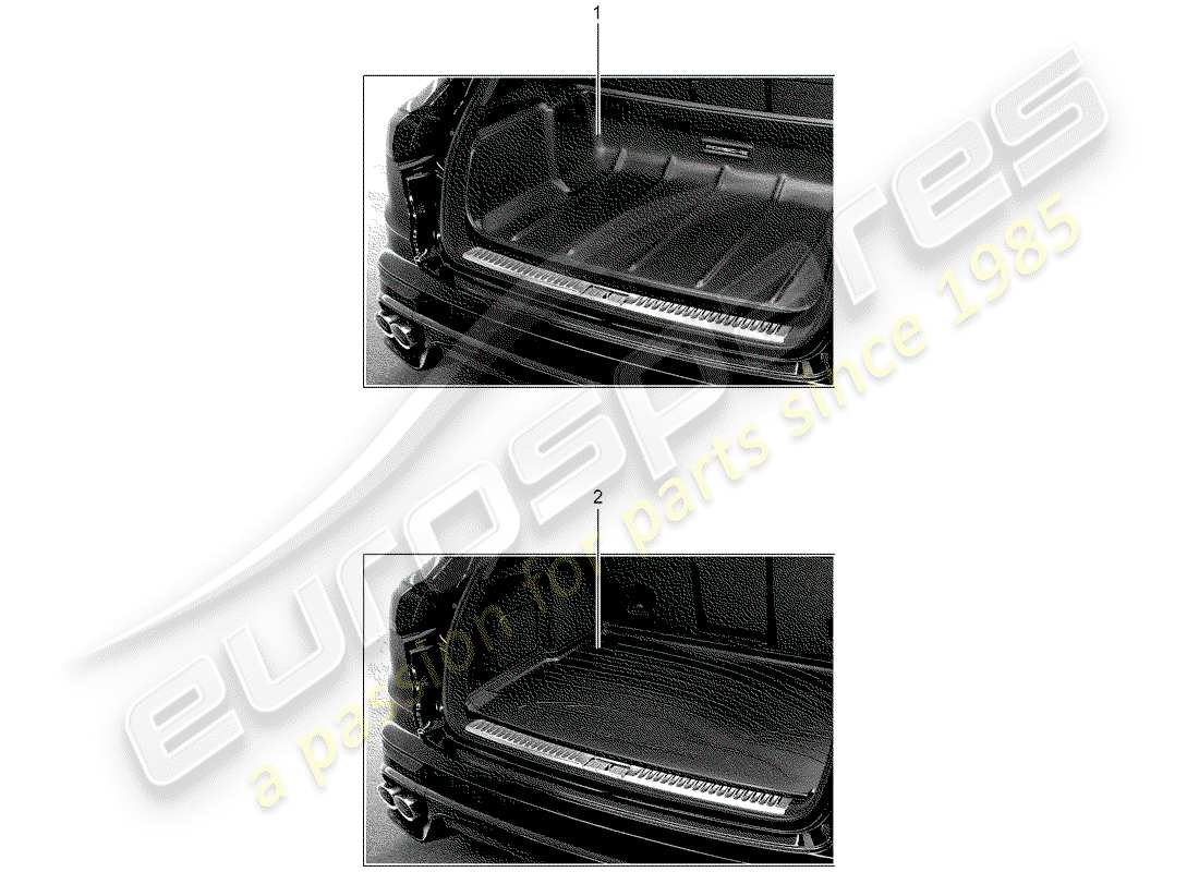 porsche 2009 (tequipment cayenne) gepäckraumablage ersatzteildiagramm