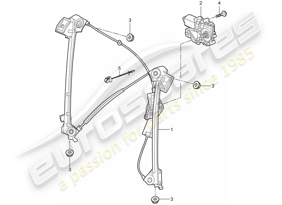 porsche 2009 997-2 turbo / gt2 fensterheber teilediagramm