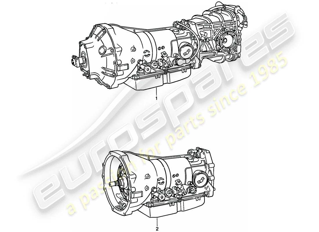 porsche 1984 (928) automatikgetriebe - ersatzgetriebe teilediagramm