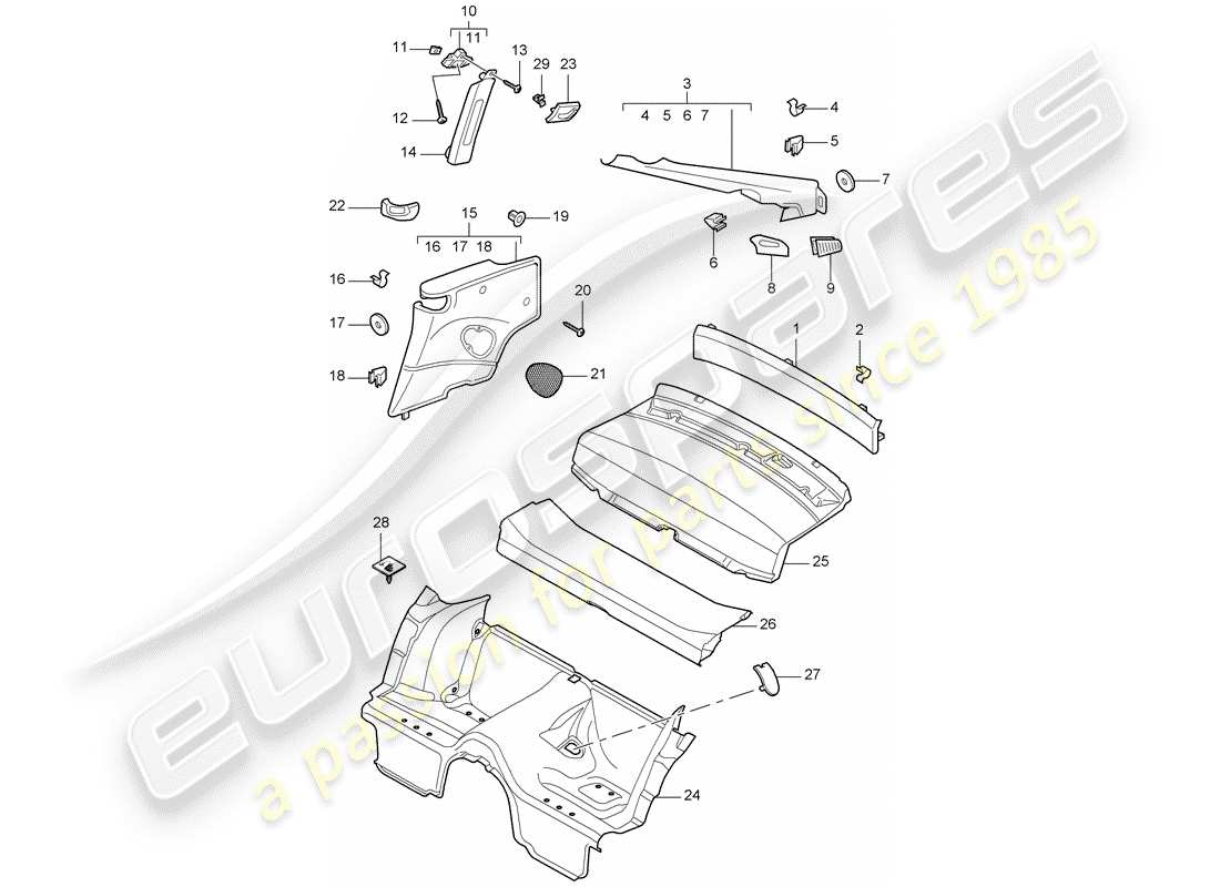 porsche 2011 (997-2) trims-teilediagramm