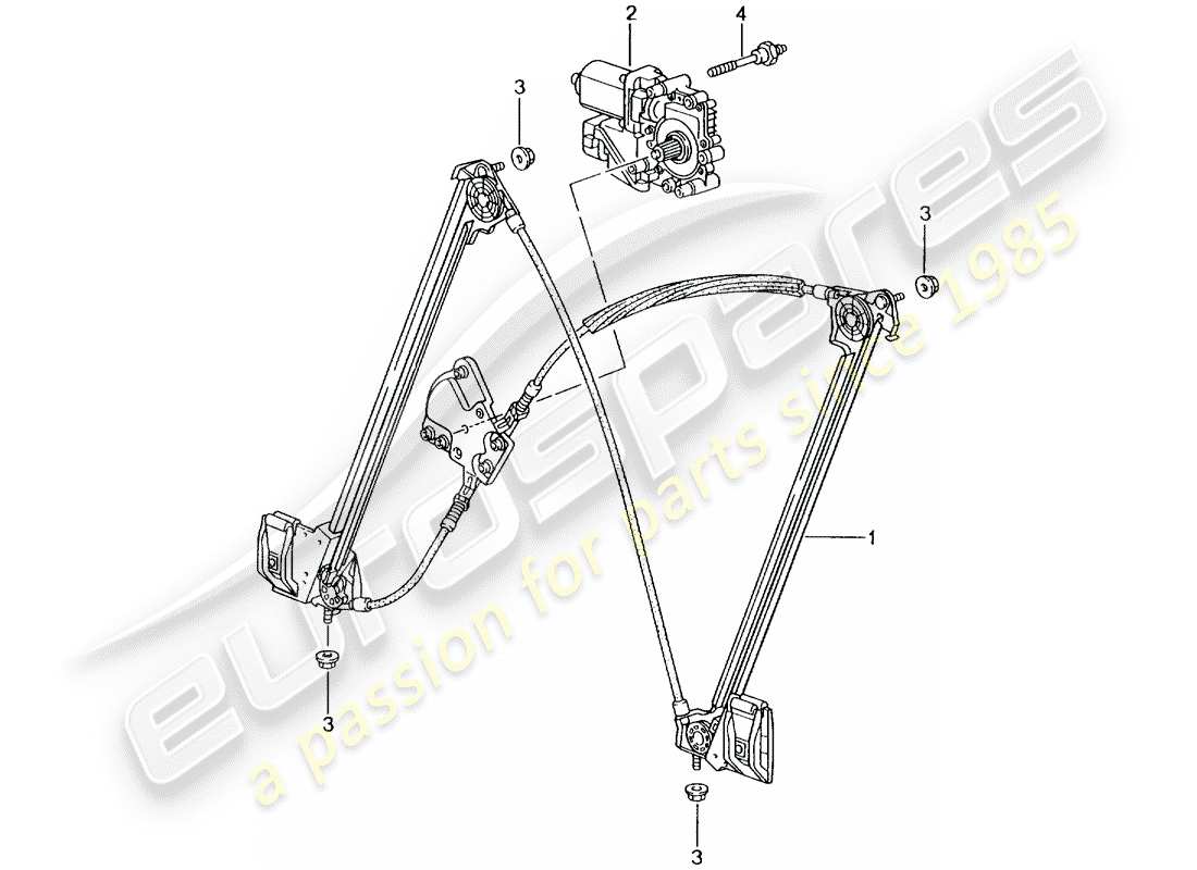 porsche 2002 (996 gt3) fensterheber teilediagramm
