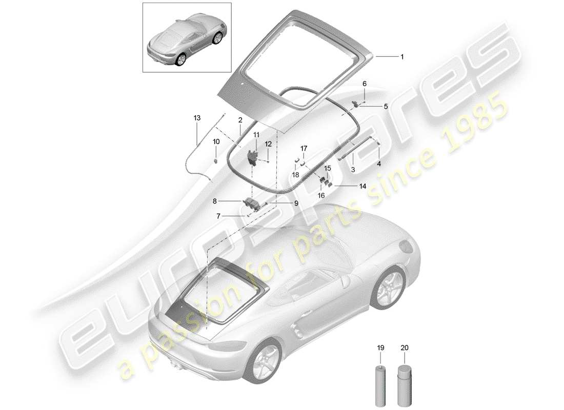 porsche 2017 (718 cayman) cover-ersatzteildiagramm