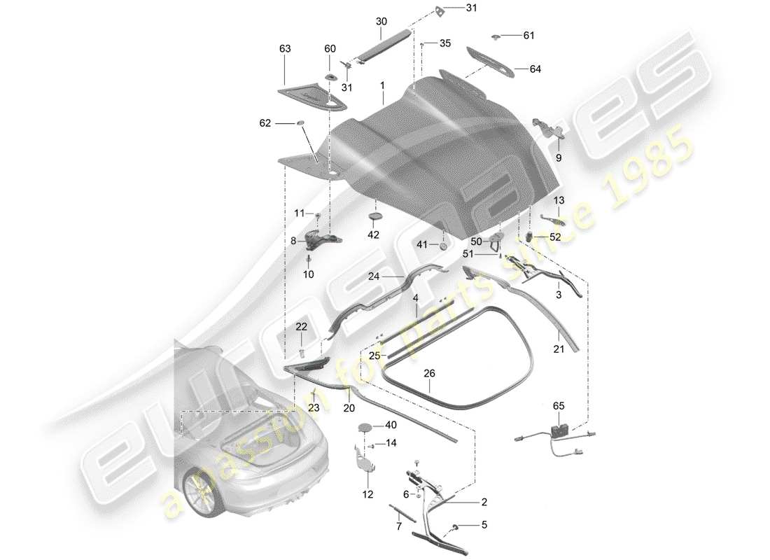 porsche 2016 (981 boxster spyder) cover-ersatzteildiagramm