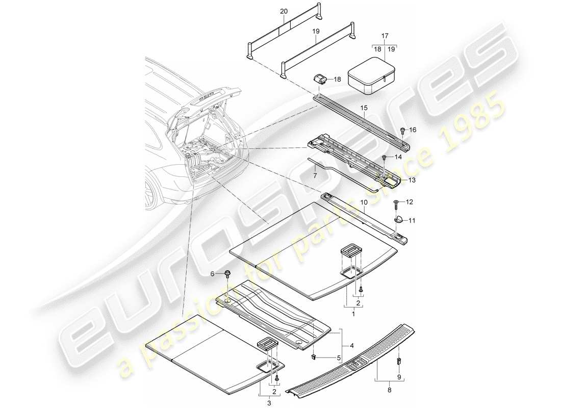 porsche 2014 (cayenne e2 92a) lining ersatzteildiagramm