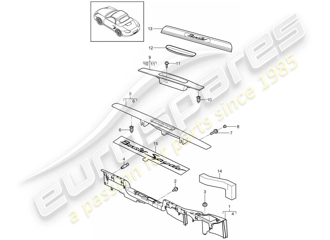 porsche 2011 (987 boxster) lining ersatzteildiagramm