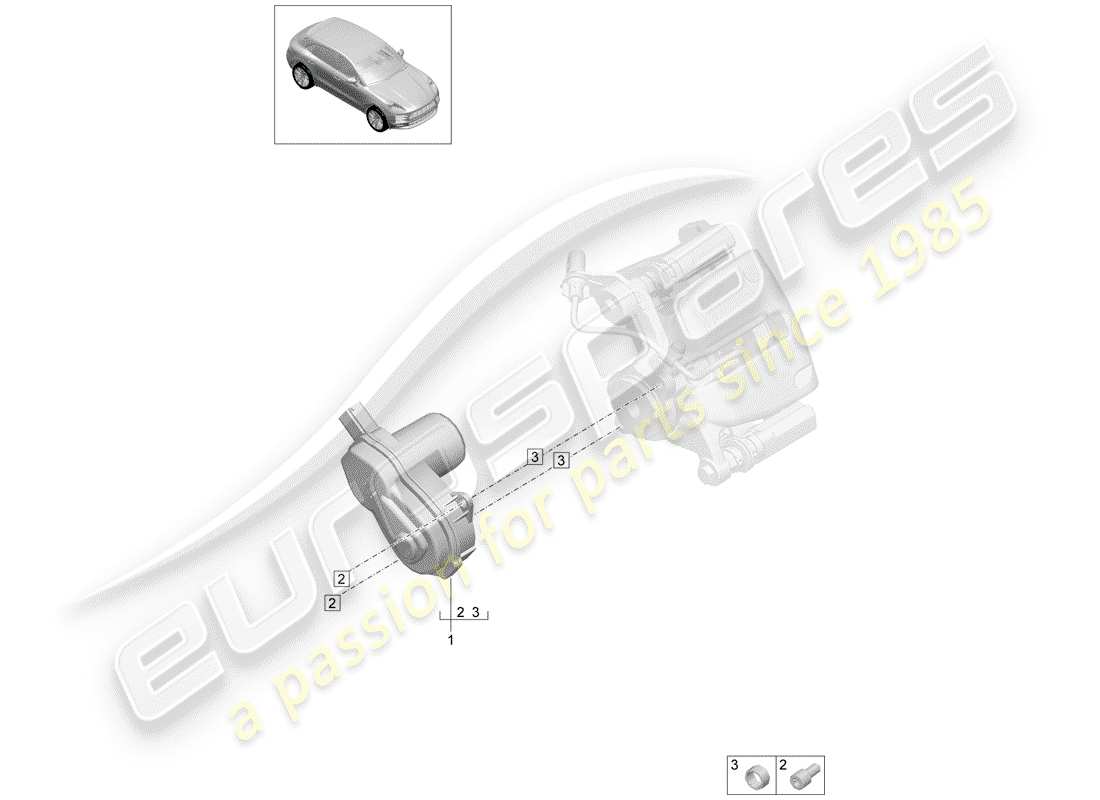 porsche 2020 (macan) parkbremse ersatzteildiagramm