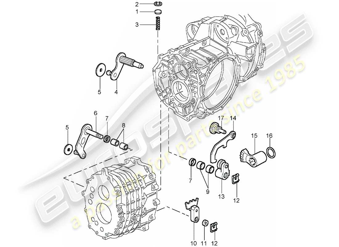 porsche 2003 (996 gt3) schalthebelsperre - teilediagramm