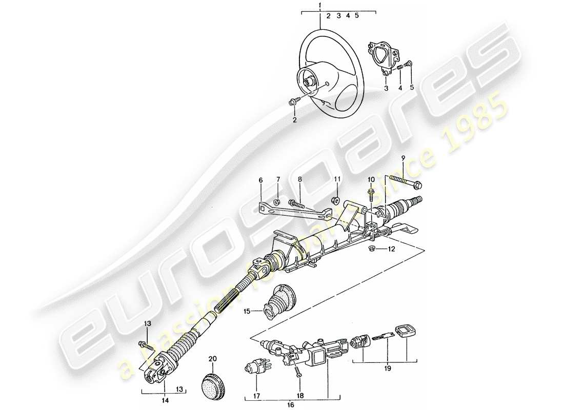 porsche 2002 (996 gt3) lenkschutzrohr - zwischenlenkwelle - lenkräder ersatzteildiagramm